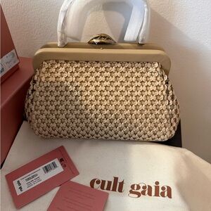 Cult Gaia Zuma Small Crossbody Bag in Sand